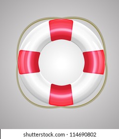Shiny red vector life buoy