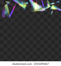 Shiny Reflection Vector Transparent Background. Holo Spectrum Carnival Wallpaper. Glow Glints Isolated Branch. Rainbow Metal Flare Backdrop.