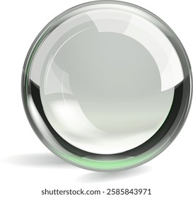 A shiny, reflective glass sphere with light effects