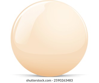 A shiny, reflective, light-colored spherical object
