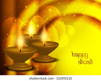 shiny religious background design for diwali festival with beautiful lamps. vector illustration