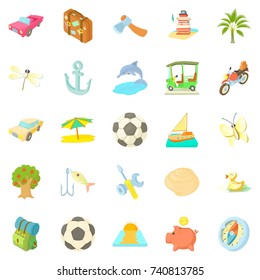 Shiny rest icons set. Cartoon set of 25 shiny rest vector icons for web isolated on white background