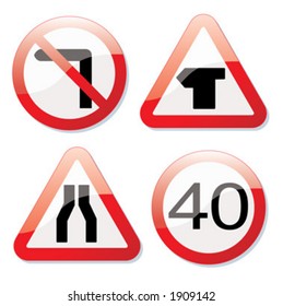 Shiny road sign icons - vector