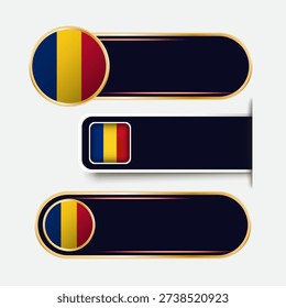 Shiny Romania Flag Banners Set