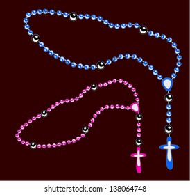 Shiny rosary set vector