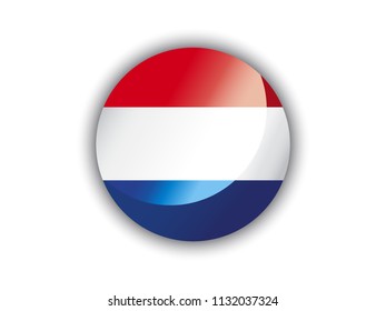 Shiny round flag of The Netherlands