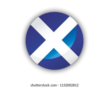 Shiny round flag of Scotland