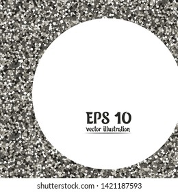 Shiny round frame. Silver sequin. Vector illustration. Luxury design