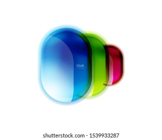 Shiny round glass button design, glossy icon for your text or logo. Frame or web box banner with 3d effect. Vector art