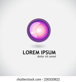 Shiny round logo. Vector