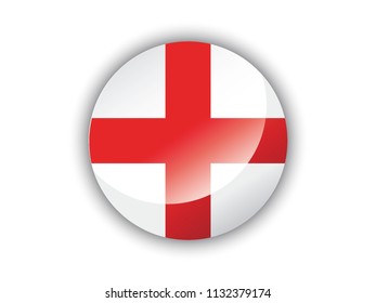 Shiny Round National Flag of England
