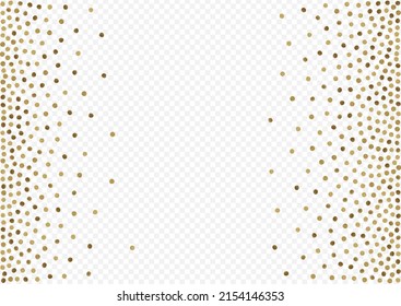 Shiny Round Paper Vector Transparent Background. Golden Shine Background. Yellow Circle Falling Illustration. Dot Bright Invitation.