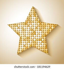 Shiny sequins star. Eps 10 vector illustration