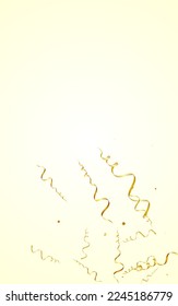 Shiny Serpentine Falling Vector Light Background. Fun Star Illustration. Streamer Christmas Design. Golden Carnival Poster.