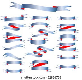 Shiny set of blue vector banners for web. Vector. Illustration
