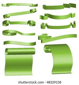 Shiny set of green vector banners for web. Vector. Illustration
