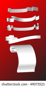 Shiny set of white vector banners for web. Vector. Illustration