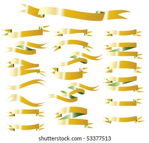 Shiny set of yellow vector banners for web. Vector. Illustration