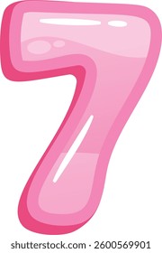 Shiny seven number vector illustration