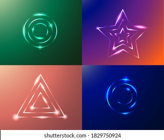 shiny shapes for the background. triangle, star, circle. Radiance