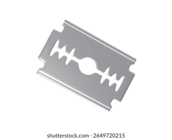 shiny, sharp razor blade icon 3d rendering illustration