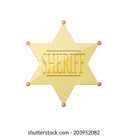 Shiny sheriff badge. Vector