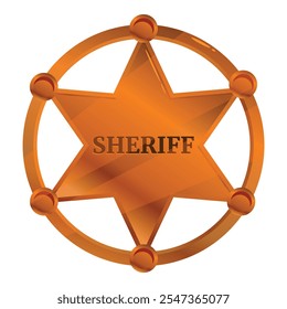 Shiny sheriff star badge representing authority, law enforcement, and western justice