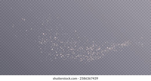 Shiny shimmering particles isolated on transparent background Vector graphics.