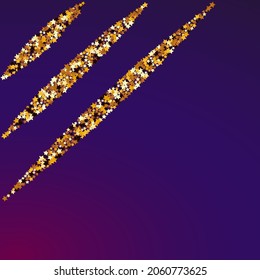 Shiny Shine Vector Purple Background. Sparkling Christmas Universe Template. Space Bright Design.  Gilded Party Sky Illustration.