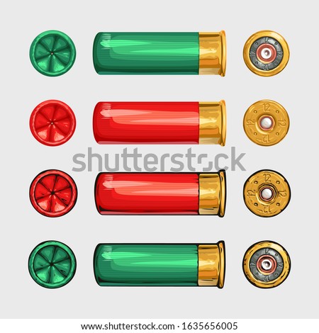 shiny shotgun shells on white