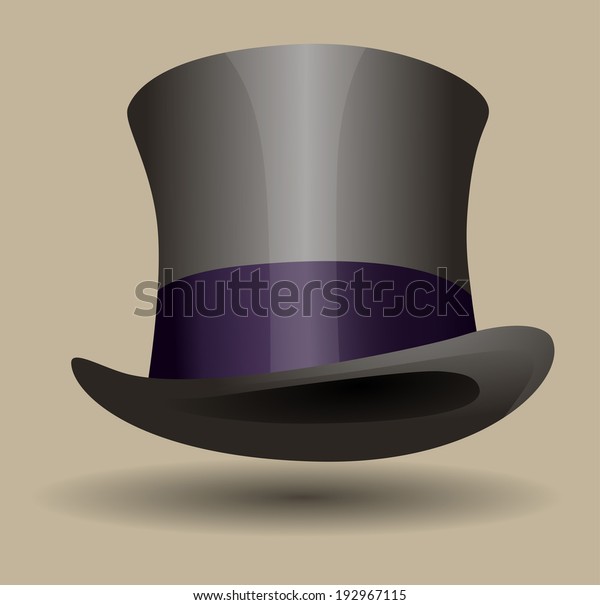 Shiny Silk Top Hat Purple Ribbon Stock Vector (Royalty Free 