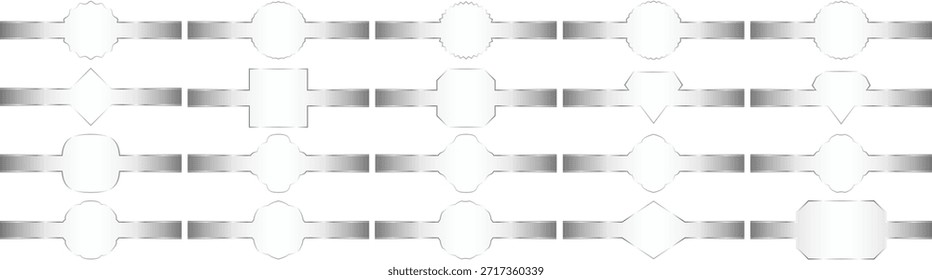 Uma fita prateada brilhante para banner, projetada como uma ilustração de recorte limpa perfeita para gráficos de logotipo, etiquetas de qualidade premium e modelos de celebração.