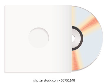 Shiny silver cd with red reflection and white compact disc cover