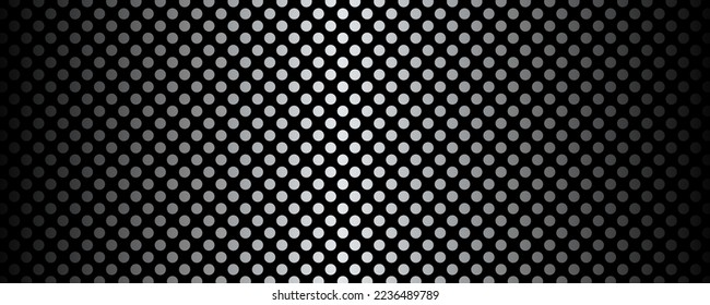 Shiny silver circular dots industrial background banner template.