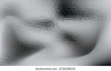 Glänzende silberne Folie metallische Textur - glänzende graue Stahl glänzende Oberfläche, mattierter Glaseffekt mit unscharfer Reflexion der Blendung, helles poliertes Metallmaterial. gebürstetes Aluminium oder Chrom glitzernde BG.