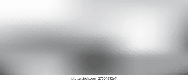 Textura metálica de papel de plata brillante: superficie brillante de acero gris brillante, efecto de vidrio esmerilado con reflejo desenfocado, material de metal pulido brillante. 