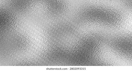 Shiny silver foil metallic texture - glossy gray steel gleaming surface, frosted glass effect with blur glare reflection, bright polished metal material. Brushed aluminum or chrome glistening bg.