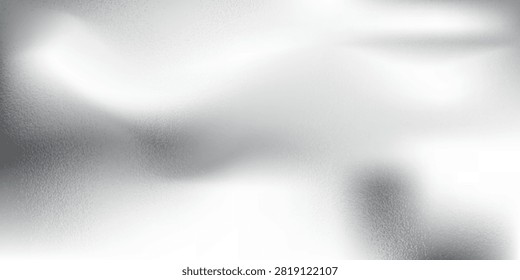 Shiny silver foil metallic texture - glossy gray steel gleaming surface, frosted glass effect with blur glare reflection, bright polished metal material. Brushed aluminum or chrome glistening bg vector.