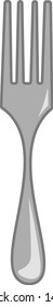 A shiny silver fork, vector, color drawing or illustration.