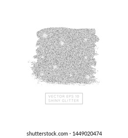 Shiny silver glitter vector background. Sparkling star dust texture for luxury rich greeting card. Isolated  
abstract square Shape design element. 