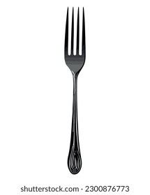 Shiny silverware on white plate ready for meal over white