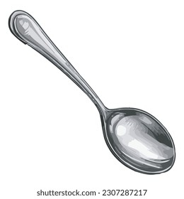 Shiny silverware reflects simplicity icon isolated