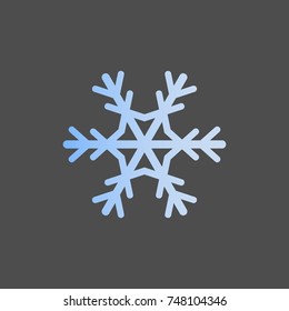Shiny simple snowflake. Icon illustration isolated on background