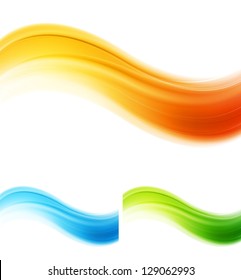 Shiny smooth abstract waves. Vector design eps 10