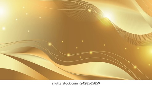 Shiny smooth golden wave background vector design in eps 10