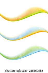Banderas de ondas suaves y brillantes. Diseño de vector abstracto