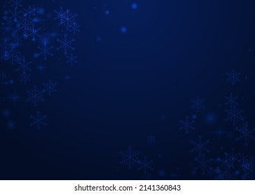 Shiny Snow Vector Blue Background. Silver Minimal Stars Texture. Subtle Snowstorm Backdrop. Chrismas Dots Pattern.