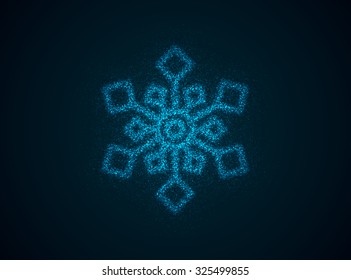 Shiny snowflake. Winter holiday vector illustration with abstract snowflake