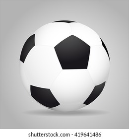 Shiny soccer ball. Vector element for design.
