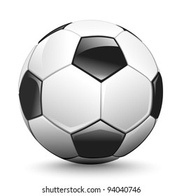 Shiny soccer ball waiting to be kicked, vector